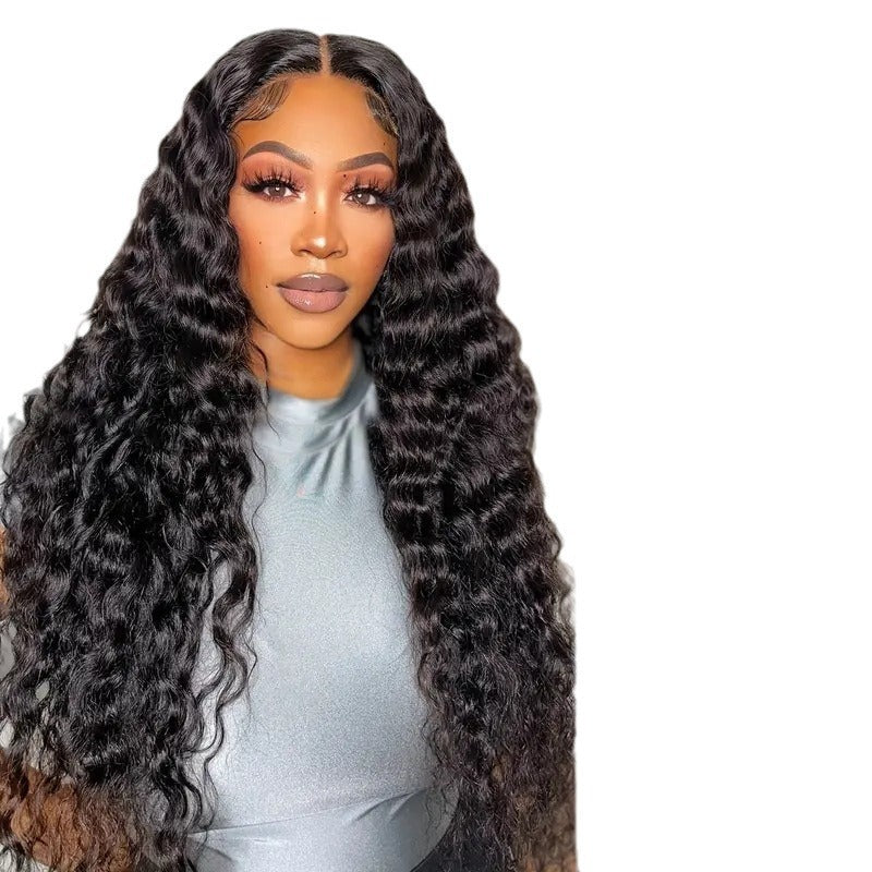 DoubleMfashion Fashion Front Lace Synthetic Wig in a natural style with soft waves, showcasing realistic hair texture.