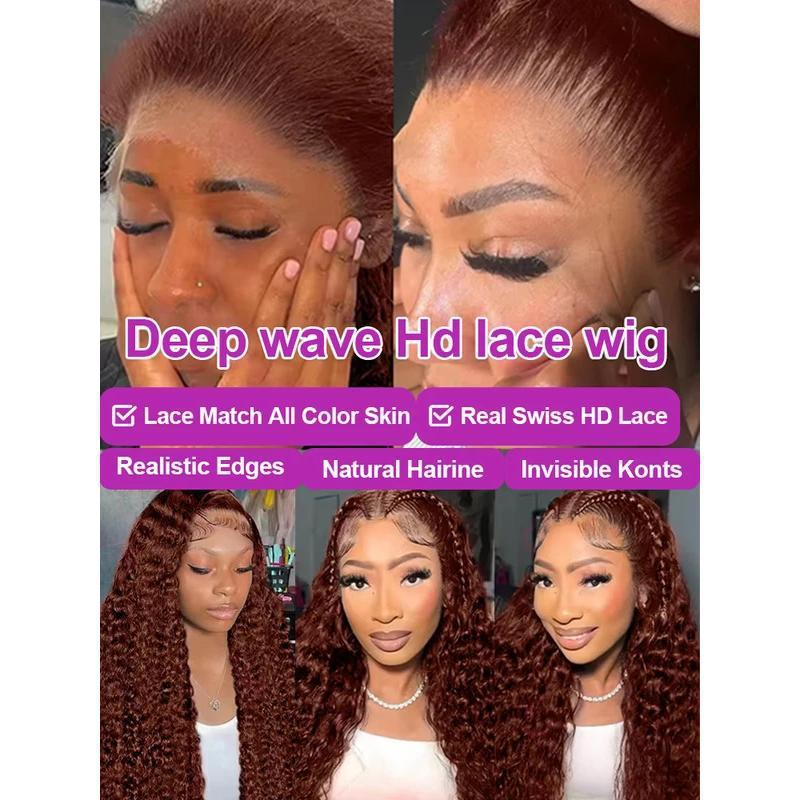 Brown deep curly wig by DoubleMfashion featuring voluminous curls and a natural-looking hairline.