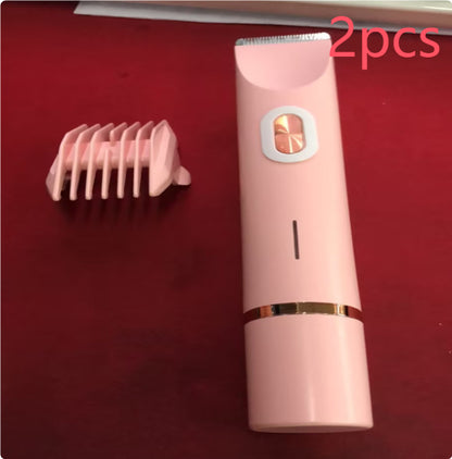 DoubleMfashion 2 in 1 hair remover with double head shaver for women's private and body hair trimming, wet and dry use.