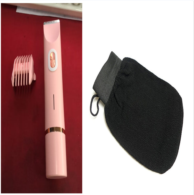 DoubleMfashion 2 in 1 hair remover with double head shaver for women's body and pubic hair, suitable for wet and dry use.