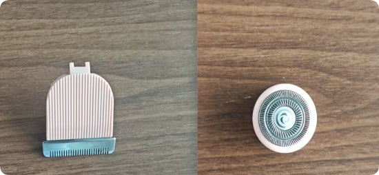 DoubleMfashion 2-in-1 electric shaver with dual heads for women's private and body hair trimming, suitable for wet and dry use.