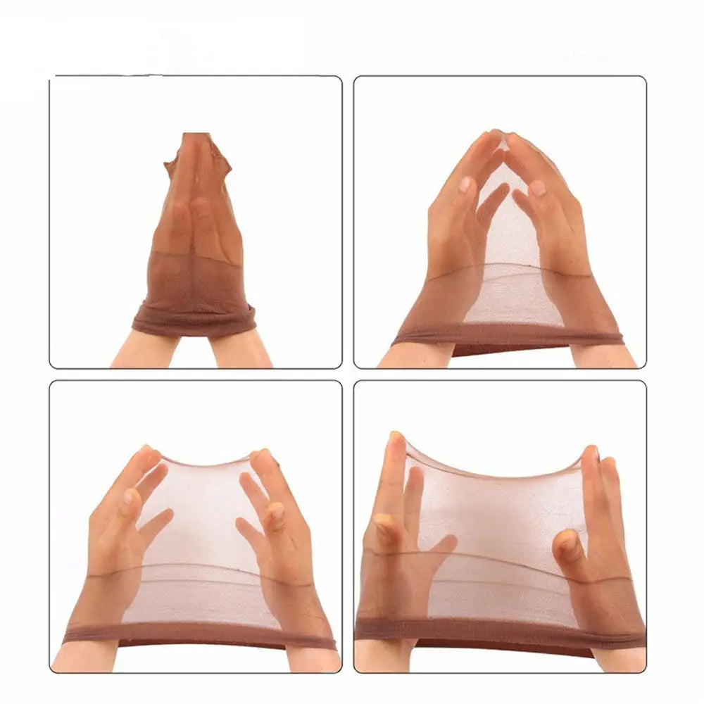 Black nylon wig cap from DoubleMfashion, ventilated design for comfortable wig making and styling.