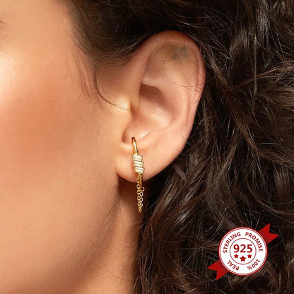 Minimalist 925 sterling silver crystal stud earrings by DoubleMfashion, showcasing elegant design and fine craftsmanship.