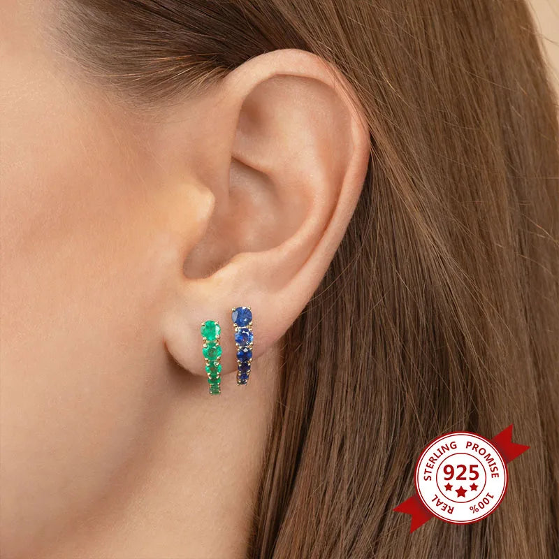 925 sterling silver minimalist crystal stud earrings for women, featuring a sleek needle design for elegant party wear.