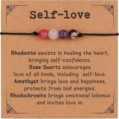 Handmade DoubleMfashion adjustable prayer healing crystal bracelet featuring stones for anxiety relief and spiritual protection.