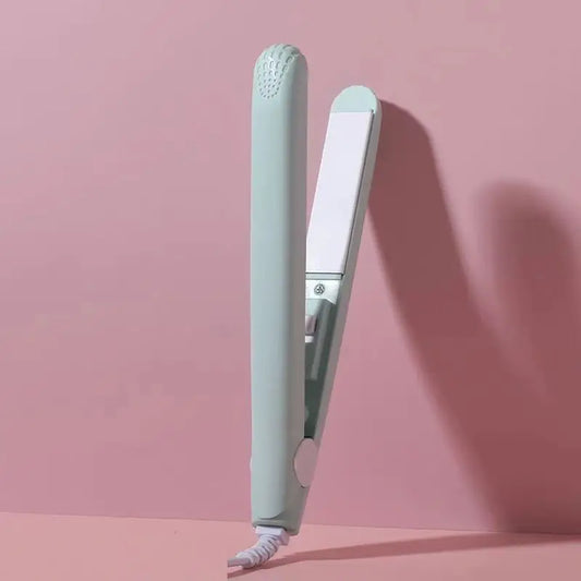 Mini ceramic hair straightener by DoubleMfashion, featuring a sleek design and compact size for easy styling.