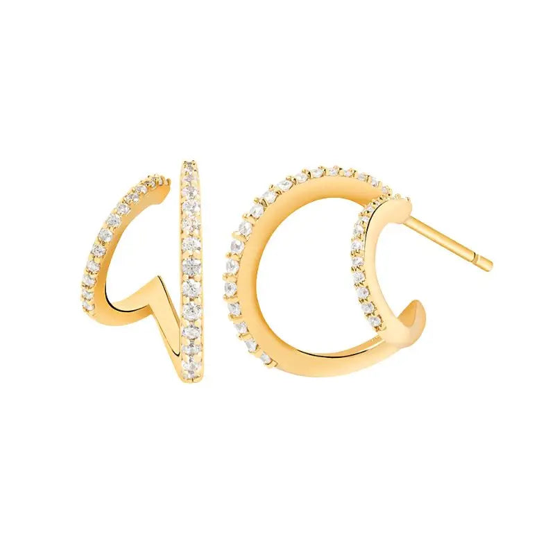 925 sterling silver minimalist crystal stud earrings for women, featuring a simple needle design and elegant shine.