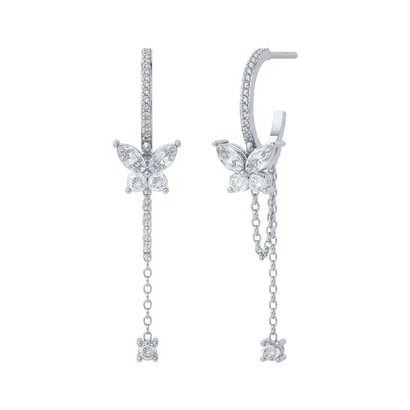 Minimalist 925 sterling silver crystal stud earrings for women, featuring a sleek needle design and luxury finish.