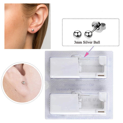 Disposable ear piercing gun kit by DoubleMfashion with multiple studs and nose ring tools for safe body jewelry piercing.