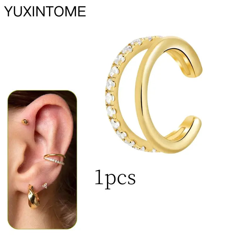 925 Sterling Silver minimalist crystal stud earrings displayed on a white background, ideal for women’s luxury jewelry.