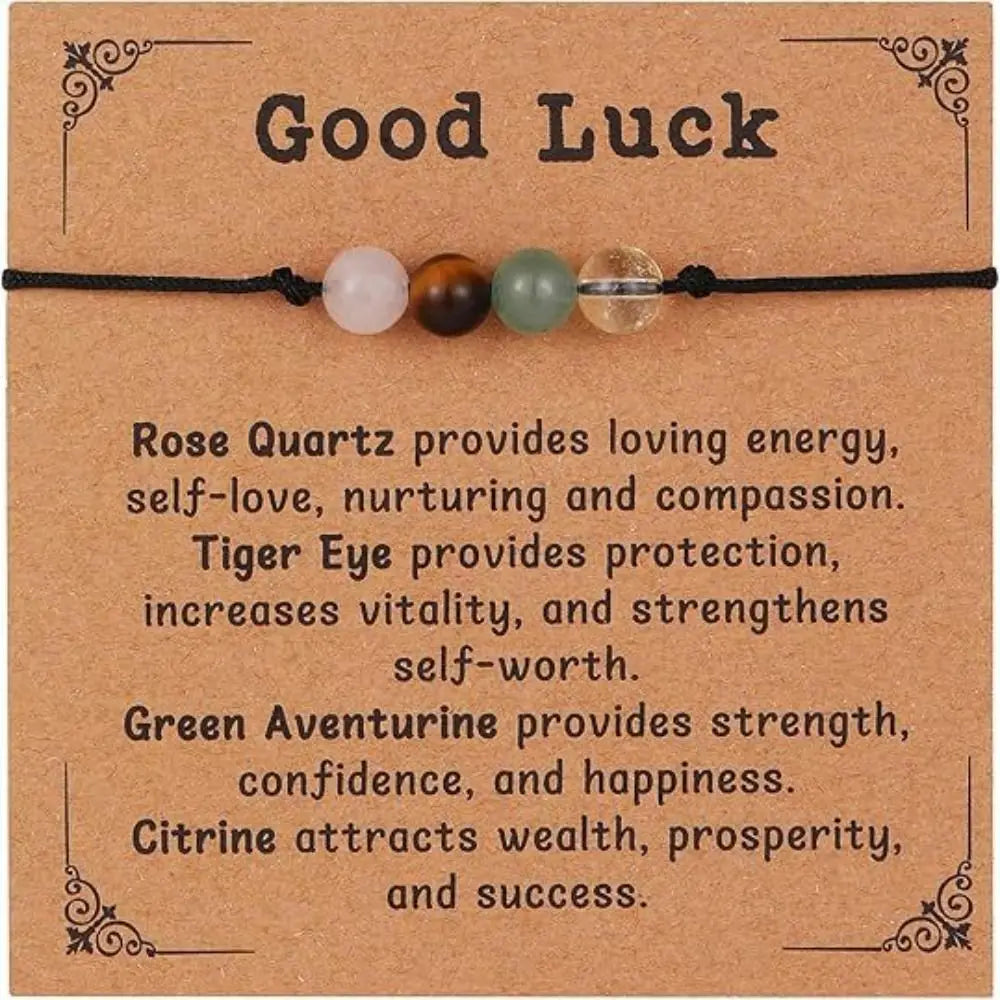 Handmade DoubleMfashion adjustable prayer healing crystal bracelet with elegant stones for anxiety relief and spiritual protection.