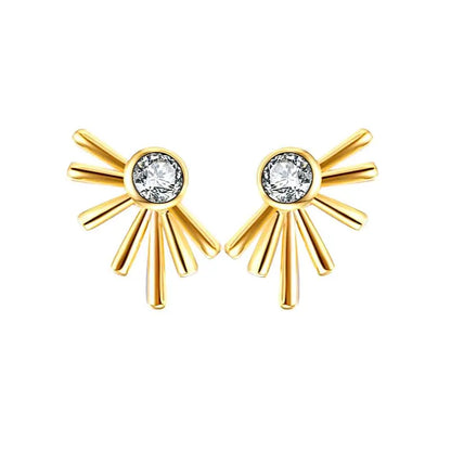 Minimalist 925 Sterling Silver crystal stud earrings for women, featuring a sleek design perfect for parties or everyday wear.