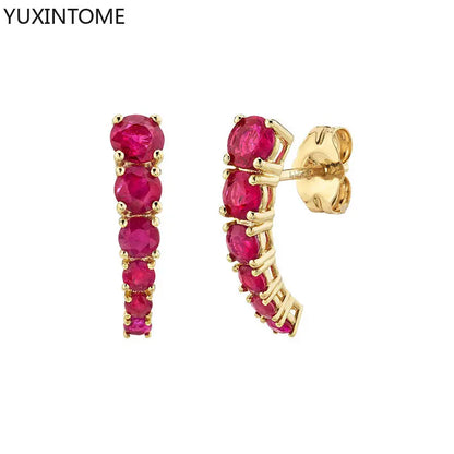 Minimalist 925 sterling silver crystal stud earrings for women, showcasing elegant needle design and fine luxury jewelry.