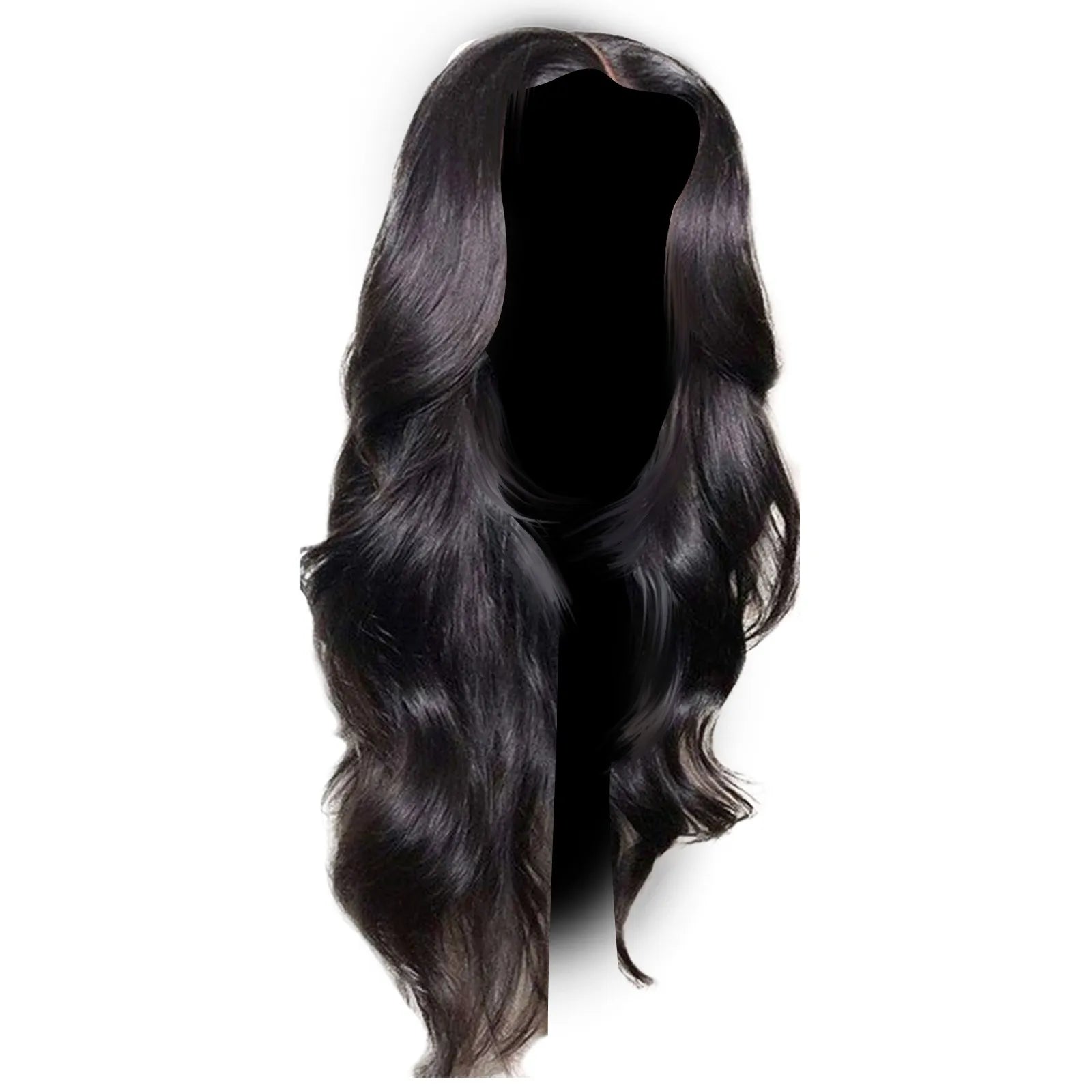 Long curly lace front wig by DoubleMfashion, featuring big waves, perfect for festivals and cosplay parties.