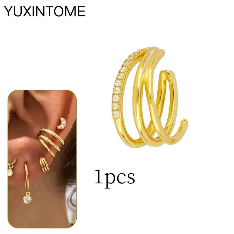 Minimalist 925 sterling silver crystal stud earrings by DoubleMfashion, showcasing a sleek design perfect for parties.