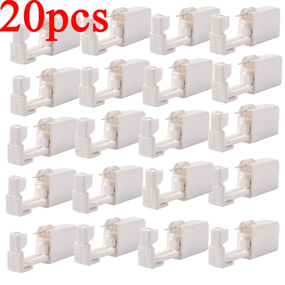 Disposable ear piercing gun kit with safety features, studs, and nose ring tools by DoubleMfashion.