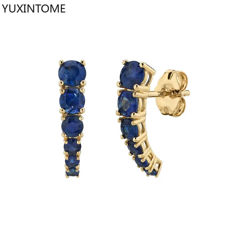 925 sterling silver minimalist crystal stud earrings for women, featuring a chic needle design perfect for parties.