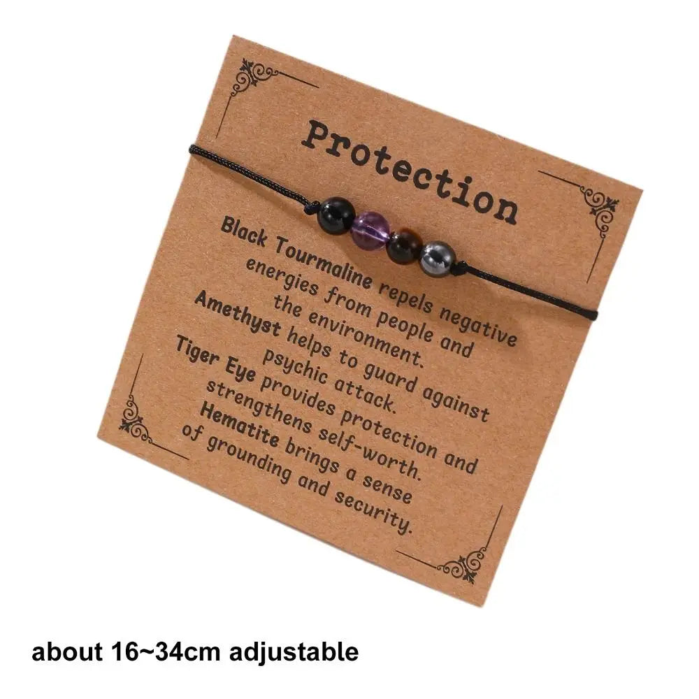 Handmade DoubleMfashion adjustable prayer healing crystal bracelet with elegant stones for anxiety relief and protection.