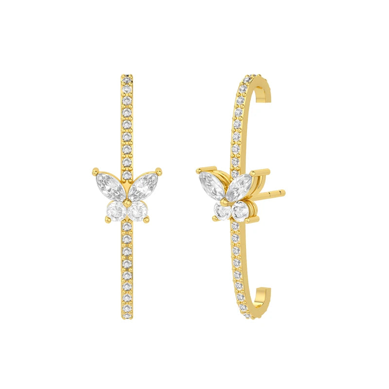 925 sterling silver minimalist crystal stud earrings for women, featuring a sleek needle design and elegant finish.