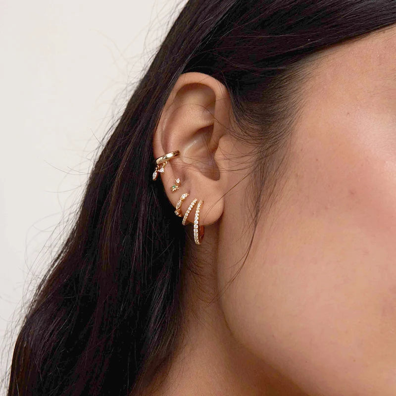 925 sterling silver minimalist crystal stud earrings for women, featured in a close-up view highlighting their elegant design.