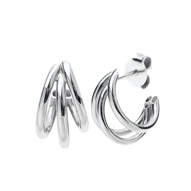 925 Sterling Silver minimalist crystal stud earrings for women, featuring a sleek needle design perfect for elegant occasions.