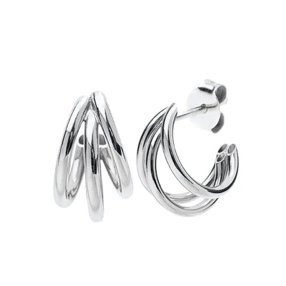 925 Sterling Silver minimalist crystal stud earrings for women, featuring a sleek needle design perfect for elegant occasions.