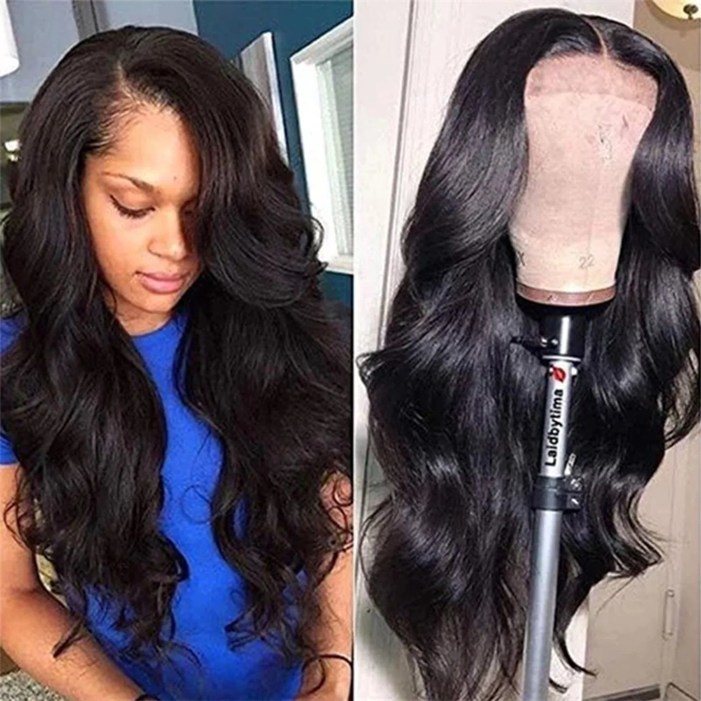 DoubleMfashion lace front wig with long, big wave curly hair, perfect for festival, cosplay, or party wear.