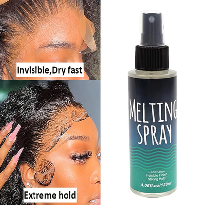 Silky Melt Spray by DoubleMfashion in a sleek bottle, showcasing its smooth texture and instant softness properties.