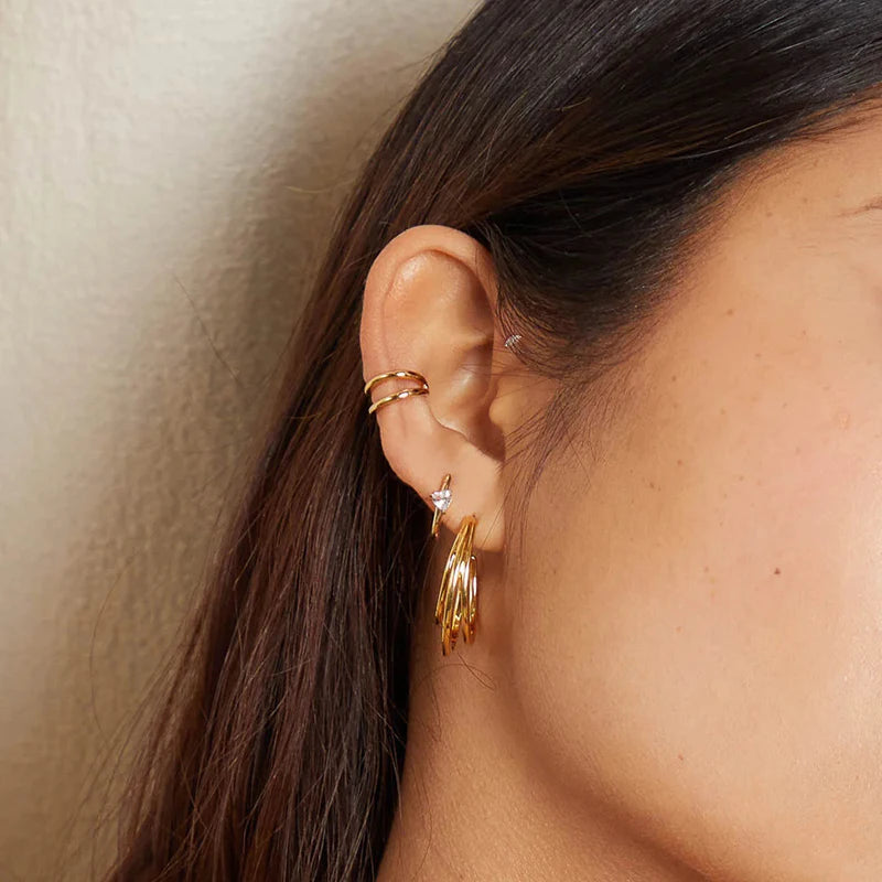 925 sterling silver minimalist crystal stud earrings by DoubleMfashion, showcasing a simple yet elegant design for women.