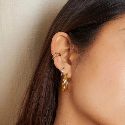 925 sterling silver minimalist crystal stud earrings by DoubleMfashion, showcasing a simple yet elegant design for women.