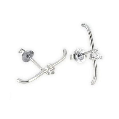 925 sterling silver minimalist crystal stud earrings for women, featuring a simple design ideal for parties and luxury occasions.