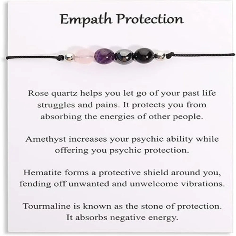 Handmade adjustable prayer healing crystal bracelet with elegant stones for spiritual protection and anxiety relief.