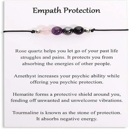 Handmade adjustable prayer healing crystal bracelet with elegant stones for spiritual protection and anxiety relief.
