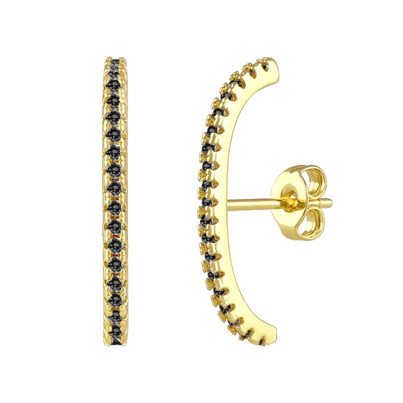 925 sterling silver minimalist crystal stud earrings by DoubleMfashion, showcasing a sleek design perfect for any occasion.