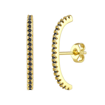 925 sterling silver minimalist crystal stud earrings by DoubleMfashion, showcasing a sleek design perfect for any occasion.