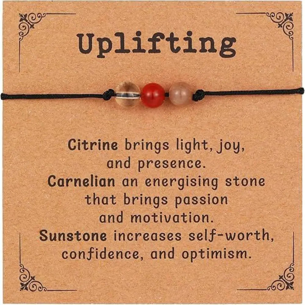 Handmade DoubleMfashion adjustable prayer healing crystal bracelet with elegant stones for anxiety relief and protection.