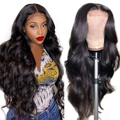Long curly lace front wig by DoubleMfashion, featuring big waves, perfect for festivals and cosplay parties.