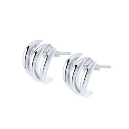 925 sterling silver minimalist crystal stud earrings for women, featuring a sleek needle design and elegant sparkle.