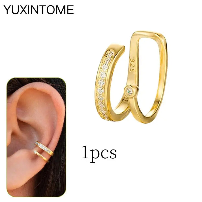 Minimalist 925 sterling silver needle stud earrings with crystal for women, elegant fine jewelry accessory.