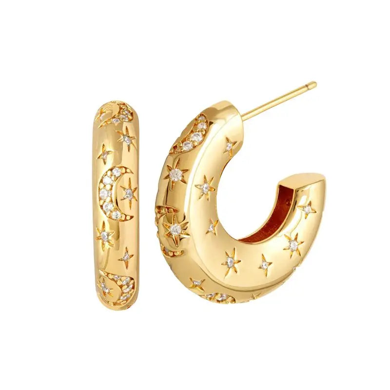 Minimalist 925 sterling silver crystal stud earrings by DoubleMfashion, showcasing a sleek design perfect for women's piercings.