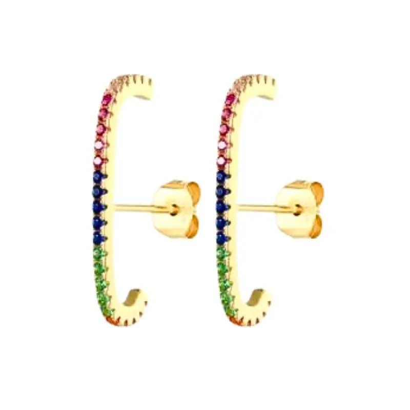 925 sterling silver minimalist crystal stud earrings, showcasing a sleek design perfect for women's luxury jewelry.