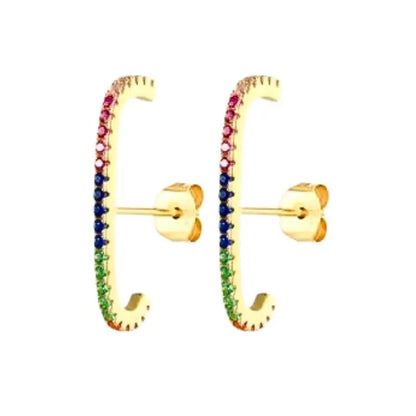 925 sterling silver minimalist crystal stud earrings, showcasing a sleek design perfect for women's luxury jewelry.