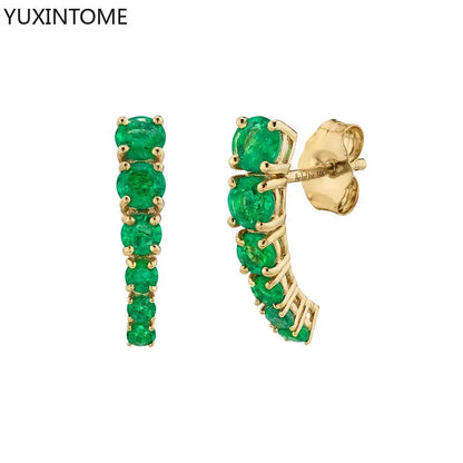 925 Sterling Silver minimalist crystal stud earrings by DoubleMfashion, showcasing a sleek design for women’s luxury jewelry.