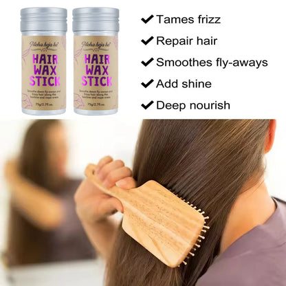 Kit de coiffure DoubleMfashion avec bâton de cire, brosses lissantes et gel naturel pour femmes et petites filles.