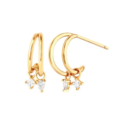 Minimalist 925 sterling silver crystal stud earrings for women, featuring a sleek design perfect for parties or everyday wear.