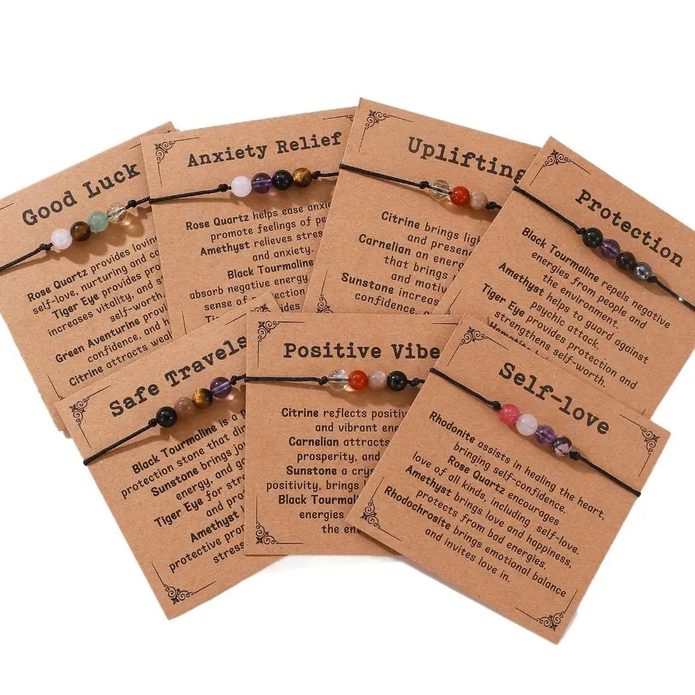 Handmade DoubleMfashion adjustable prayer healing crystal bracelet featuring elegant stones for spiritual protection and anxiety relief.