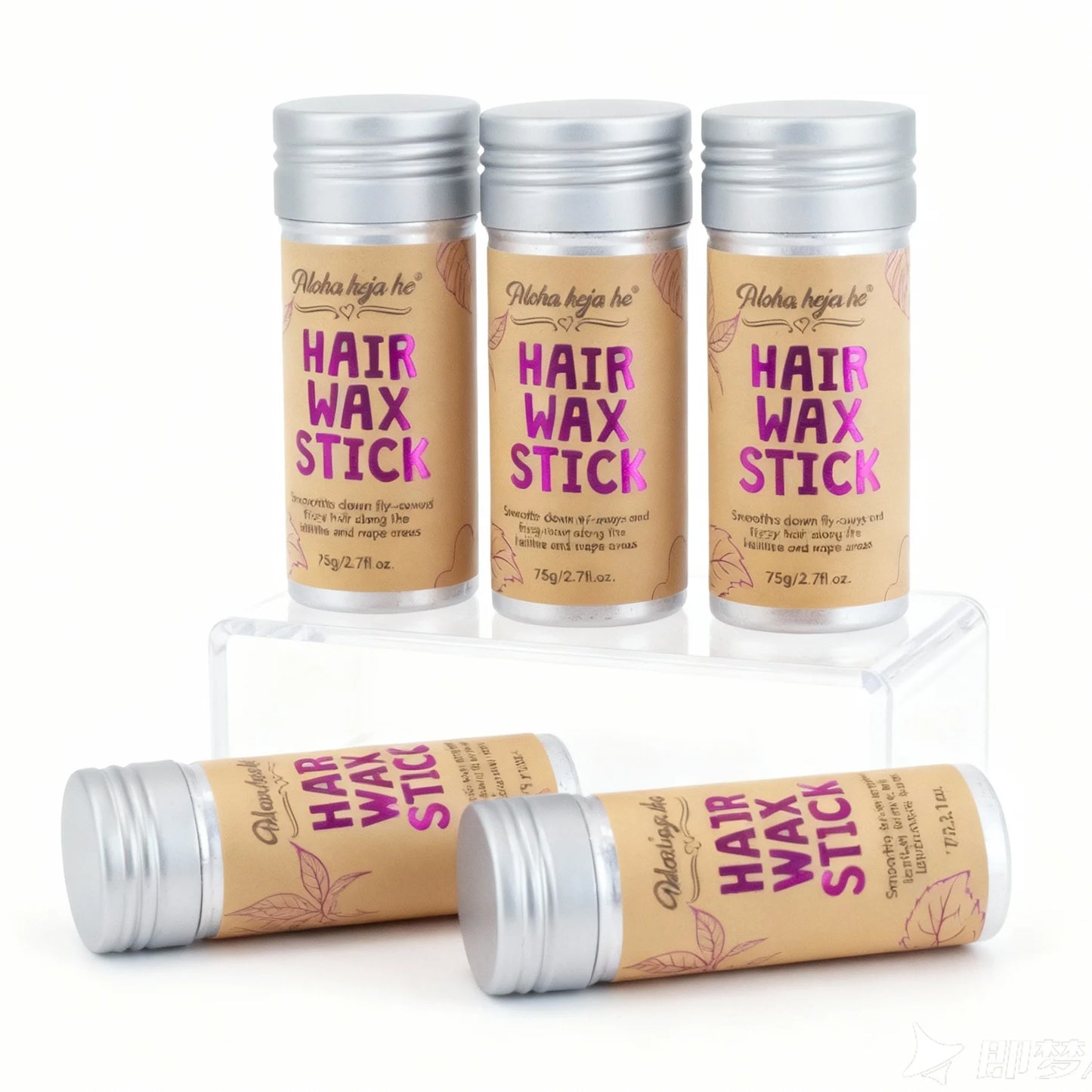 Kit de coiffure en bâton de cire DoubleMfashion pour femmes et petites filles avec brosses et gel naturel.