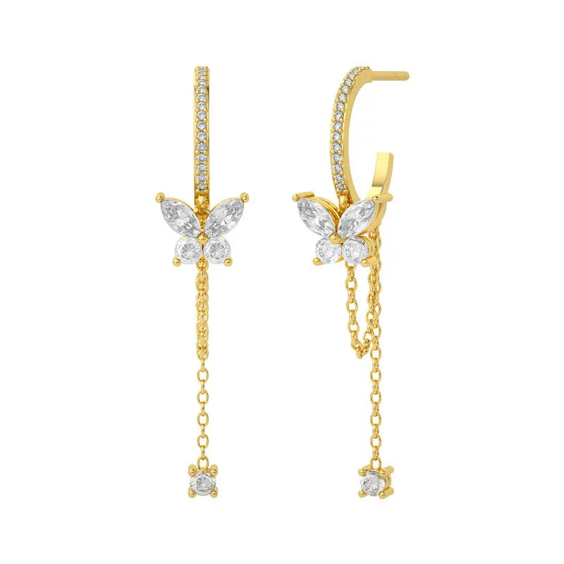 925 Sterling Silver minimalist crystal stud earrings for women, featuring a sleek design and elegant shine.