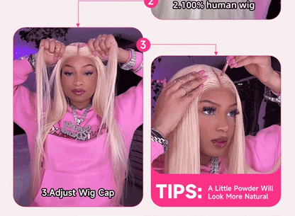 Lace front human hair wig in honey blonde with dark roots, featuring straight Remy Brazilian hair for women.